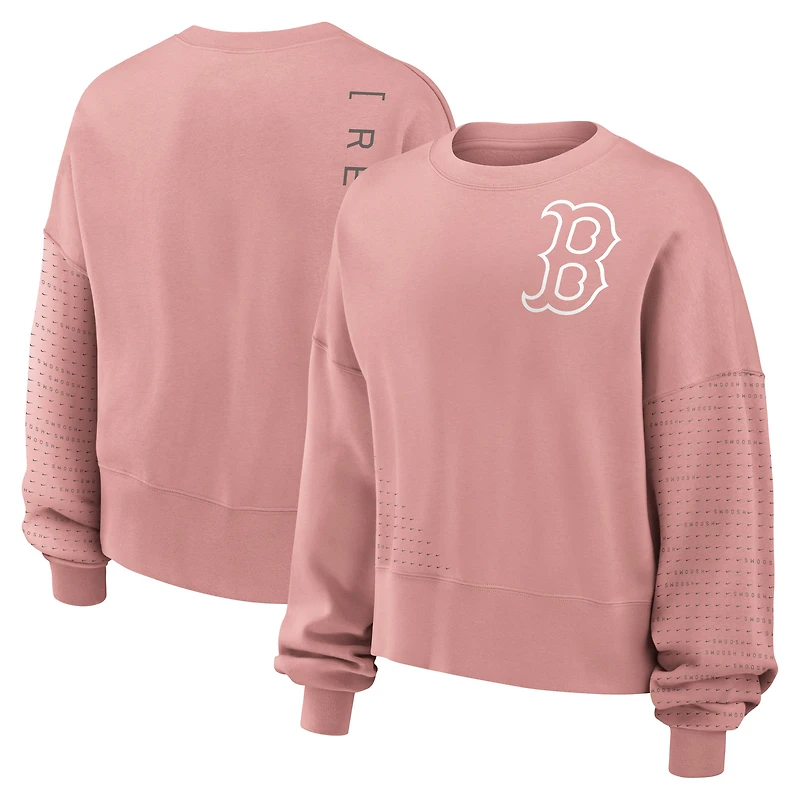 Women's Nike Pink Boston Red Sox Oversized Statement Pullover Sweatshirt