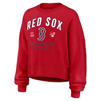 Sweat-shirt Nike rouge surdimensionné à taille haute pour femme, Boston Red Sox