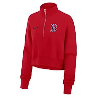Women's Nike Red Boston Sox Primetime Phoenix Fleece Half-Zip Sweatshirt