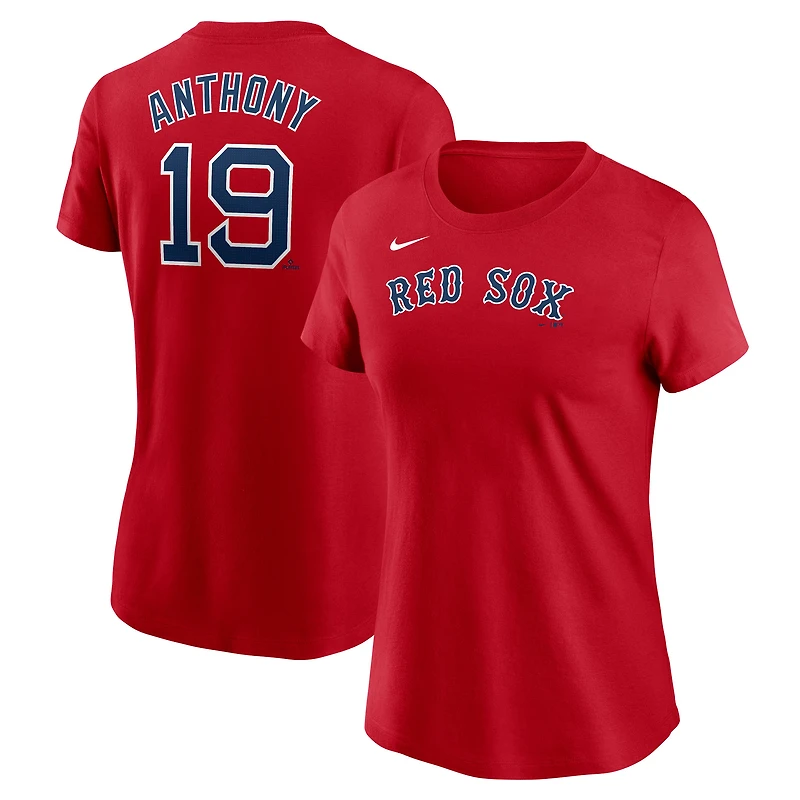 T-shirt Nike Roman Anthony rouge Boston Red Sox Cooperstown Collection Fuse avec nom et numéro pour femme