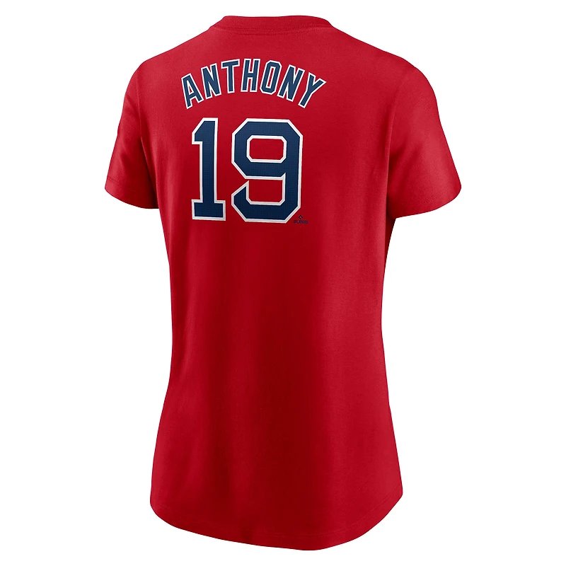 T-shirt Nike Roman Anthony rouge Boston Red Sox Cooperstown Collection Fuse avec nom et numéro pour femme