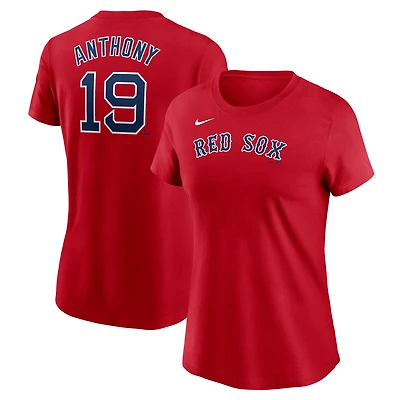 Women's Nike Roman Anthony Red Boston Sox Cooperstown Collection Fuse Name & Number T-Shirt