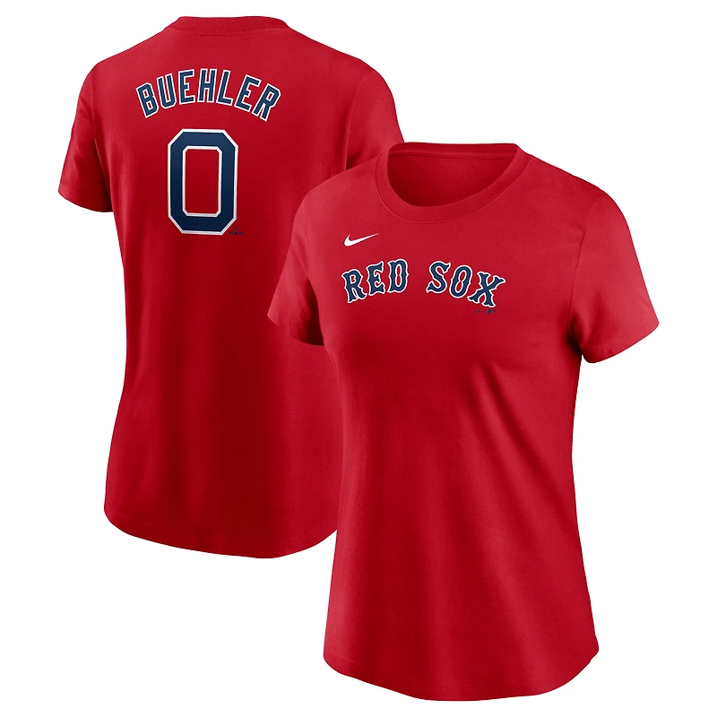 Women's Nike Walker Buehler Red Boston Sox Cooperstown Collection Fuse Name & Number T-Shirt