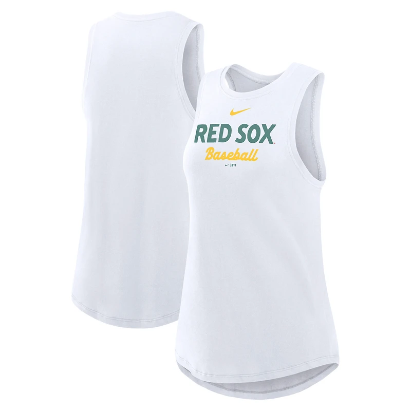Women's Nike White Boston Red Sox City Connect Tricode High Neck Dri-FIT Tank Top