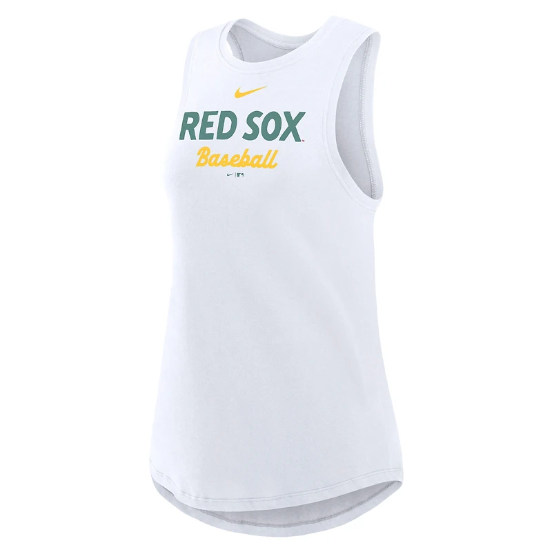 Women's Nike White Boston Red Sox City Connect Tricode High Neck Dri-FIT Tank Top