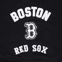 Women's Pro Standard Black Boston Red Sox Pearl Cropped Pullover Sweatshirt