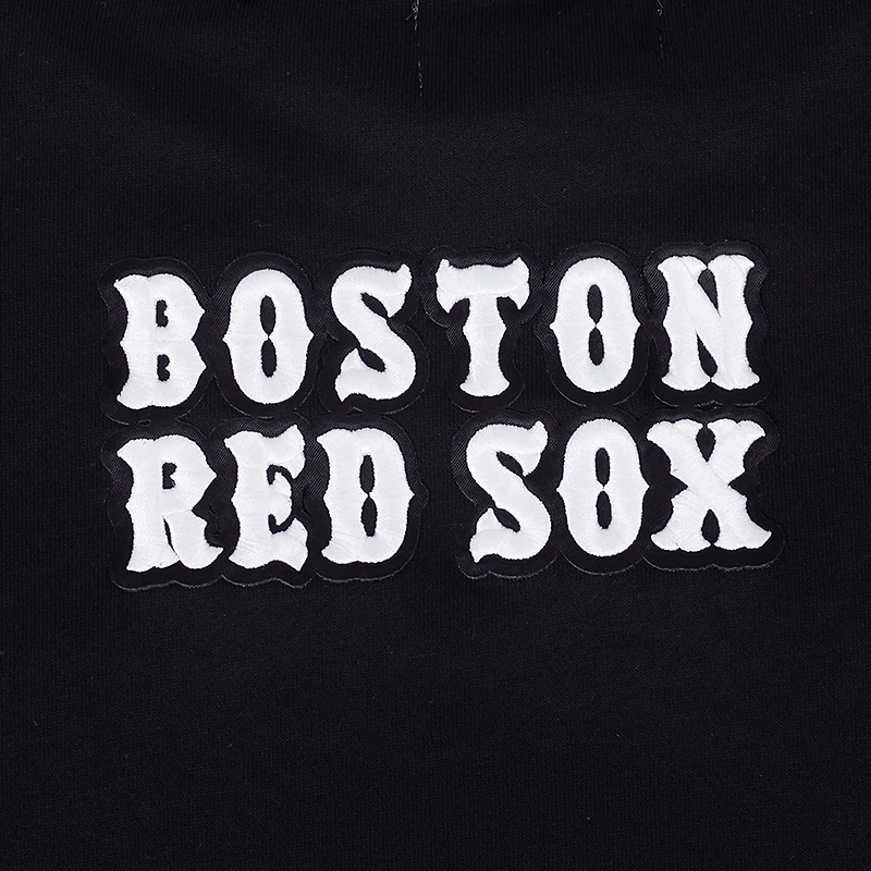 Women's Pro Standard Black Boston Red Sox Pearl Cropped Pullover Sweatshirt