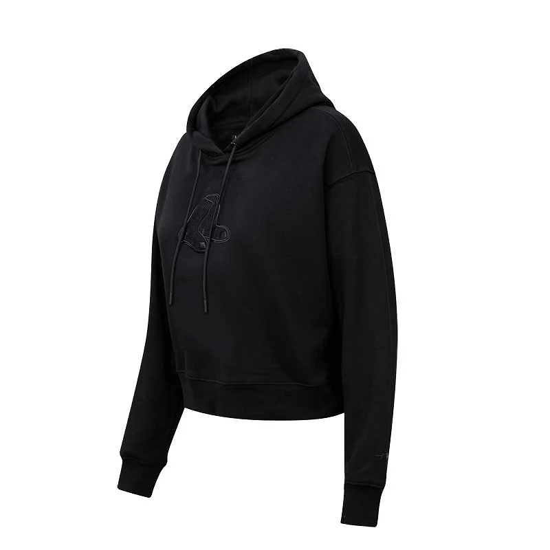 Women's Pro Standard Boston Red Sox Triple Black Cropped Pullover Hoodie