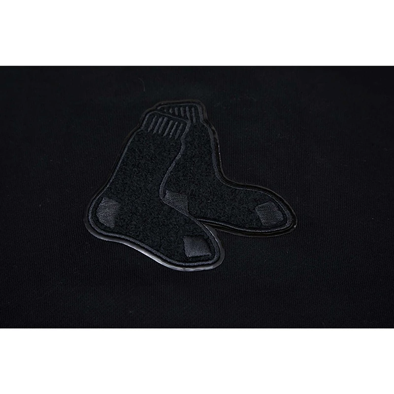 Women's Pro Standard Boston Red Sox Triple Black Cropped Pullover Hoodie