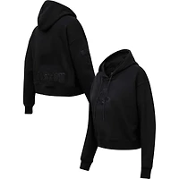 Women's Pro Standard Boston Red Sox Triple Black Cropped Pullover Hoodie