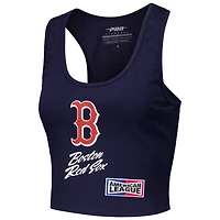 Débardeur court ajusté en trois mélanges Pro Standard pour femmes, bleu marine, Boston Red Sox Fast Lane
