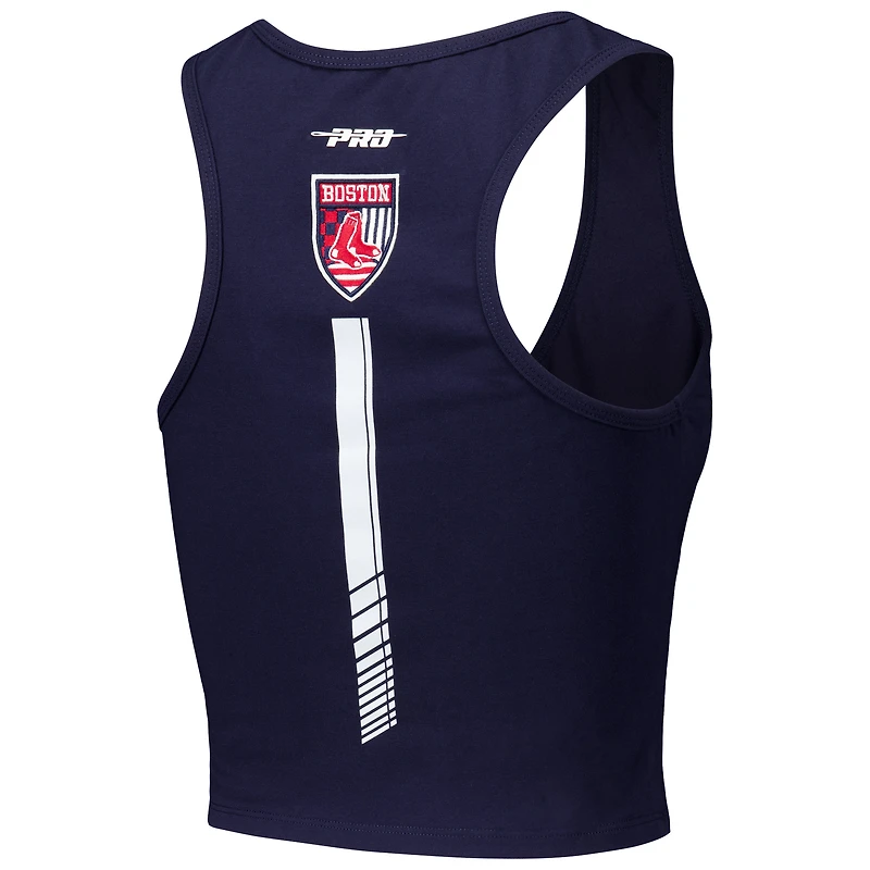 Débardeur court ajusté en trois mélanges Pro Standard pour femmes, bleu marine, Boston Red Sox Fast Lane