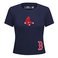 T-shirt court Baby Doll bleu marine Pro Standard Boston Red Sox Game Day Classics pour femme