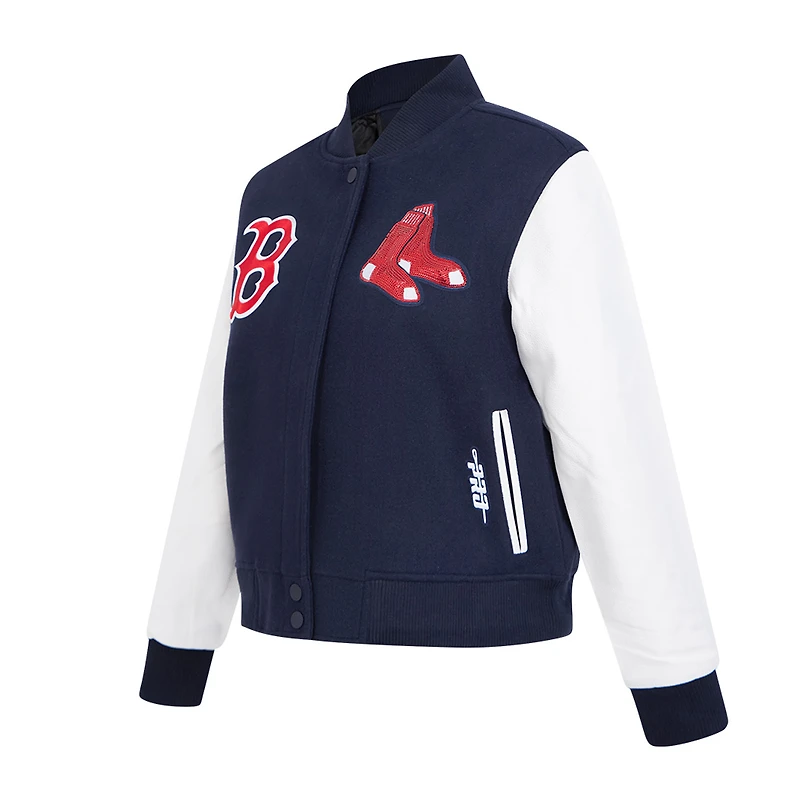 Women's Pro Standard Navy Boston Red Sox Game Day Classics Wool Varsity Jacket