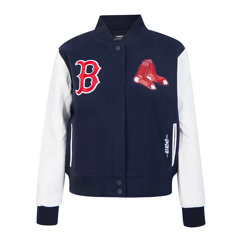 Women's Pro Standard Navy Boston Red Sox Game Day Classics Wool Varsity Jacket