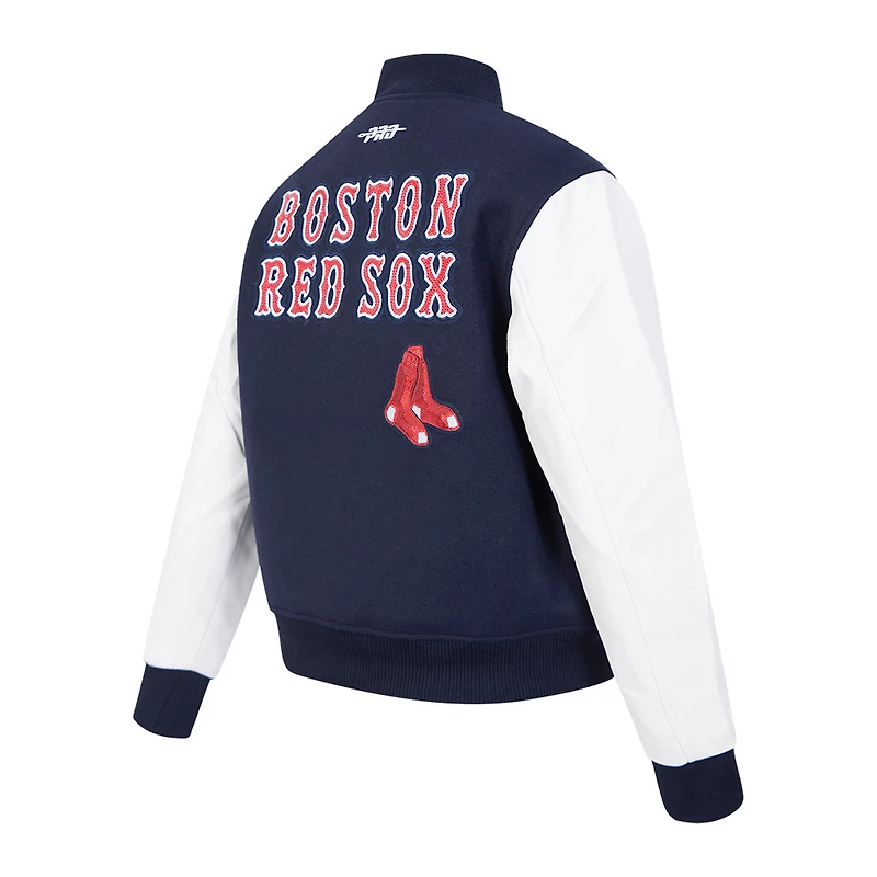 Women's Pro Standard Navy Boston Red Sox Game Day Classics Wool Varsity Jacket