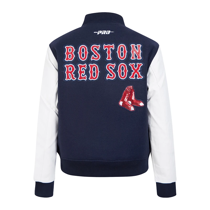 Women's Pro Standard Navy Boston Red Sox Game Day Classics Wool Varsity Jacket