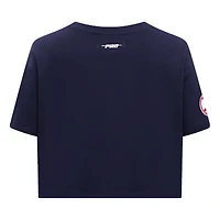 Women's Pro Standard Navy Boston Red Sox Painted Sky Boxy Cropped T-Shirt