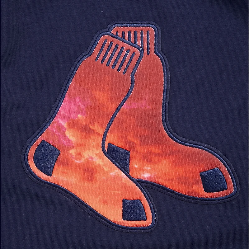 T-shirt court Pro Standard pour femmes, bleu marine, Boston Red Sox, Painted Sky Boxy