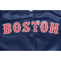 Veste universitaire en satin à boutons-pression Pro Standard Red Boston Sox pour femme, bleu marine