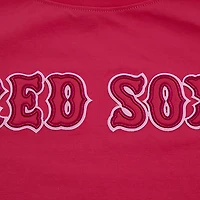 Women's Pro Standard Pink Boston Red Sox Triple Boxy Cropped T-Shirt