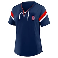 T-shirt à lacets bleu marine Boston Red Sox pour femme