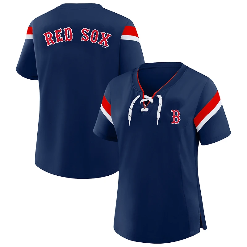 Women's Profile Navy Boston Red Sox Lace-Up T-Shirt