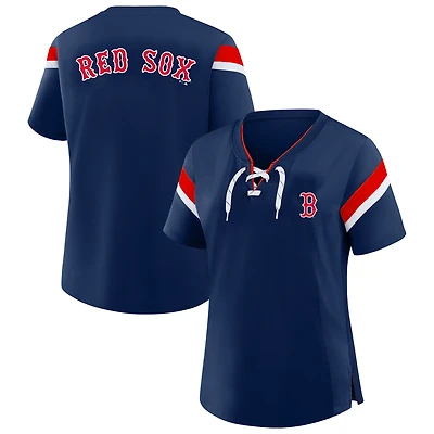 Women's Profile Navy Boston Red Sox Lace-Up T-Shirt