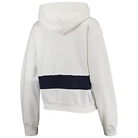 Refried Apparel Sweat à capuche court Boston Red Sox blanc/bleu marine pour femme