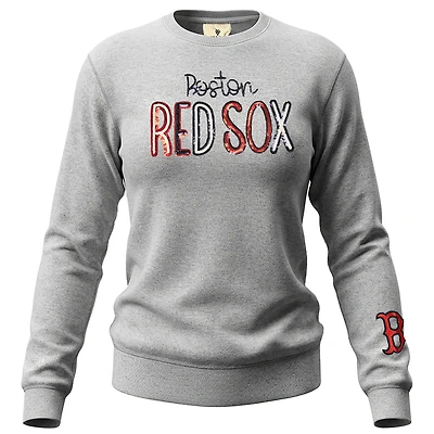 Sweat-shirt en polaire à sequins Boston Red Sox Nantucket, gris chiné, doux comme du raisin, pour femme