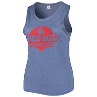 Débardeur en trois mélanges taille plus pour femme Soft as à Grape bleu marine Boston Red Sox col montant
