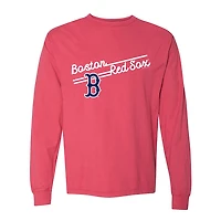 Women's Soft as a Grape  Red Boston Sox Pigment Dye Long Sleeve T-Shirt