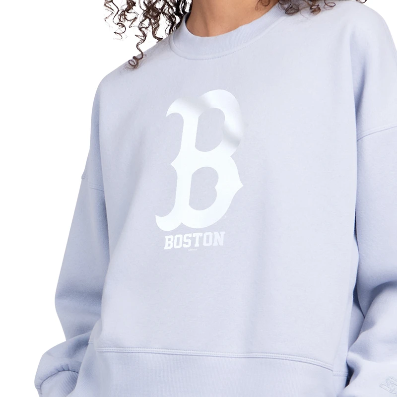 Sweat-shirt en polaire Starter bleu clair pour femme, motif pastels des Boston Red Sox