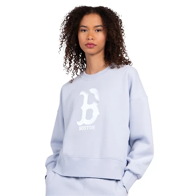 Sweat-shirt en polaire Starter bleu clair pour femme, motif pastels des Boston Red Sox