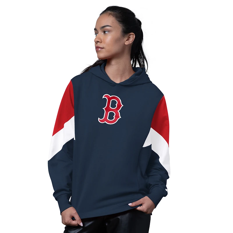 Women's Starter  Navy Boston Red Sox Scrimmage Pullover Hoodie