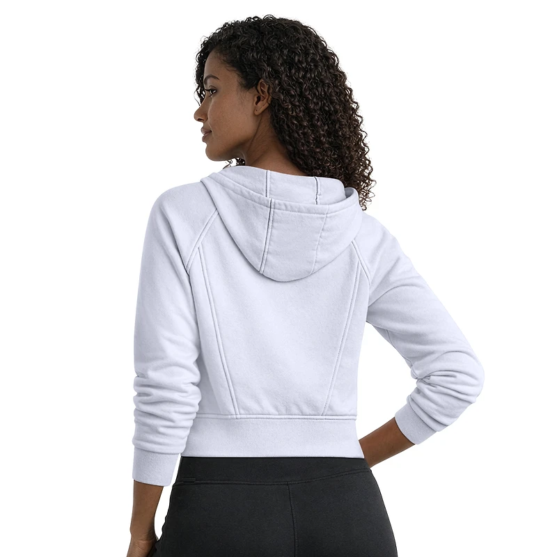 Sweat à capuche zippé court en polaire bleu pastel pour femme, marque Starter Boston Red Sox