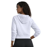 Sweat à capuche zippé court en polaire bleu pastel pour femme, marque Starter Boston Red Sox