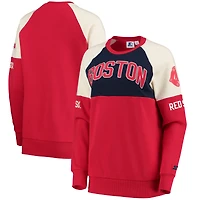 Sweat-shirt Starter rouge/marine pour femmes des Red Sox de Boston Baseline Raglan