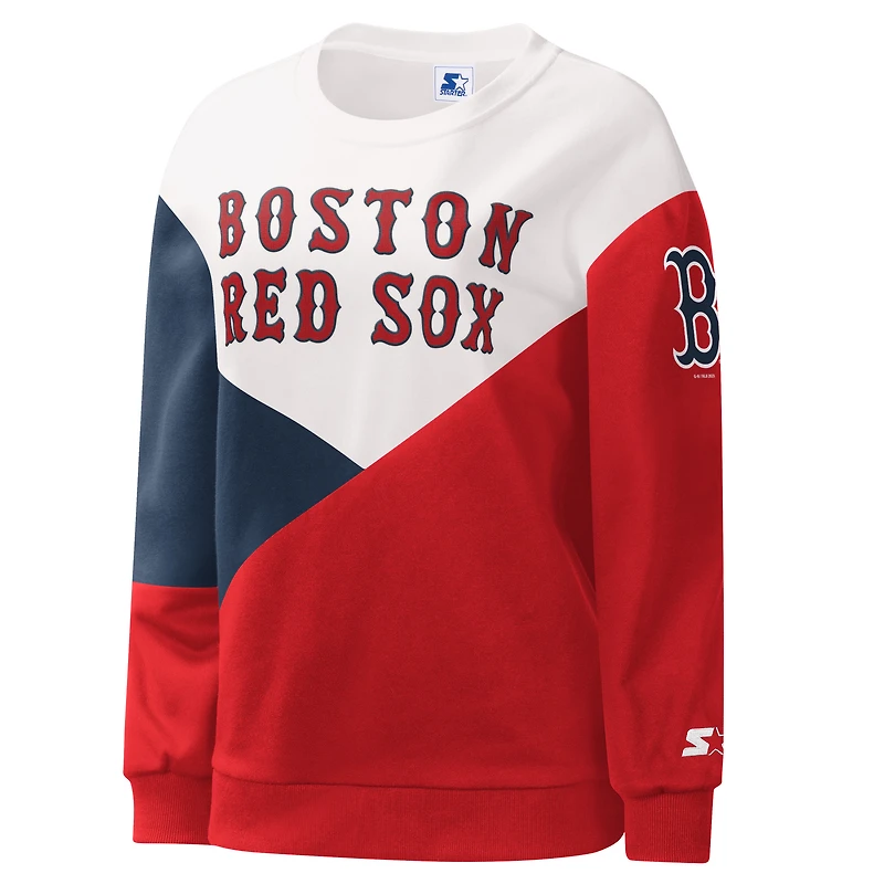 Sweat Starter blanc/rouge Boston Red Sox Shutout pour femme