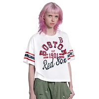 Women's Starter  Light Blue Boston Red Sox Cropped Hurry Up Offense T-Shirt