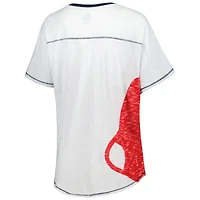 T-shirt à col en V Starter White Boston Red Sox Perfect Game pour femmes
