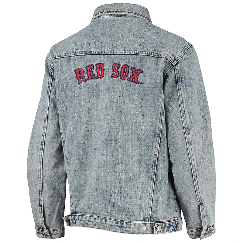 Women's The Wild Collective Boston Red Sox Team Patch Denim Button-Up Jacket