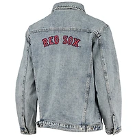 Women's The Wild Collective Boston Red Sox Team Patch Denim Button-Up Jacket