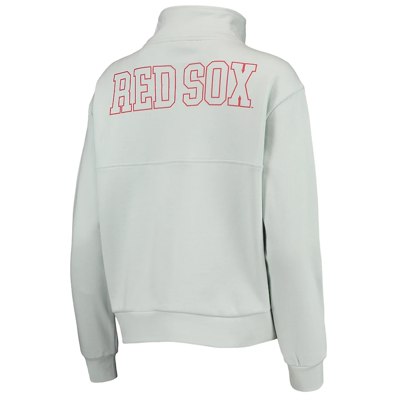 Women's The Wild Collective Light Blue Boston Red Sox Two-Hit Quarter-Zip Pullover Top