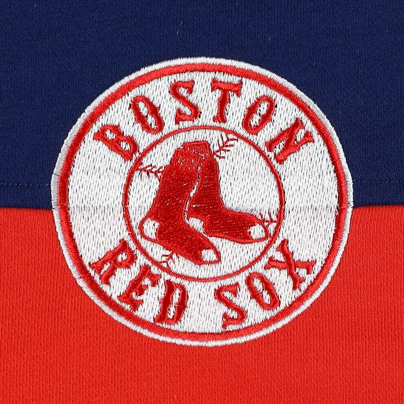 Women's The Wild Collective Navy/Red Boston Red Sox Colorblock 1/4 Zip Jacket
