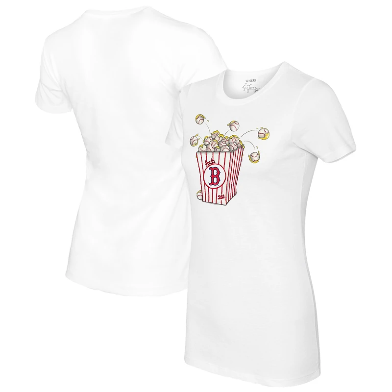 Women's Tiny Turnip White Boston Red Sox Popcorn T-Shirt