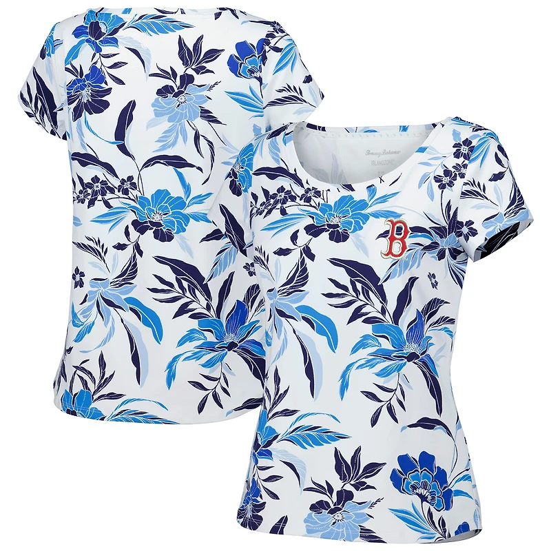 Women's Tommy Bahama White Boston Red Sox Aubrey Romantic Blooms IslandZone T-Shirt