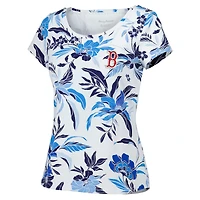 Women's Tommy Bahama  White Boston Red Sox Aubrey Romantic Blooms IslandZone T-Shirt