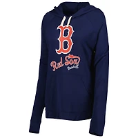 Chandail à capuchon raglan d'avant-match des Red Sox de Boston Touch bleu marine pour femme