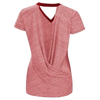 Women's Touch Red Boston Sox Halftime Back Wrap Top V-Neck - T-Shirt